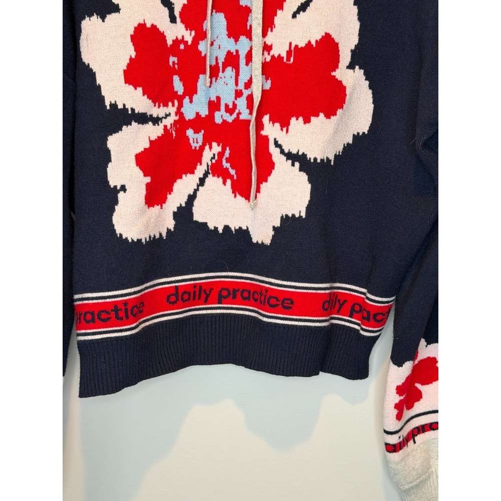 Daily Practice Anthr0pologie Hooded Varsity Top Floral XS - Picture 7 of 8